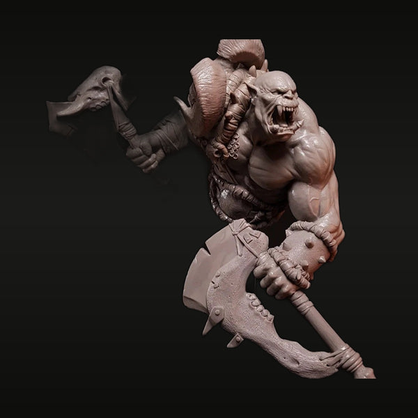 Fantasy Orc Warlord with Cleaver and Trophy Head 1/10 Resin Figure Kit