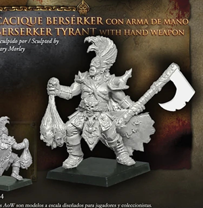 Fantasy Female Cacique Berserker Tyrant with Axe 75mm Resin Figure Kit - resin model view 3