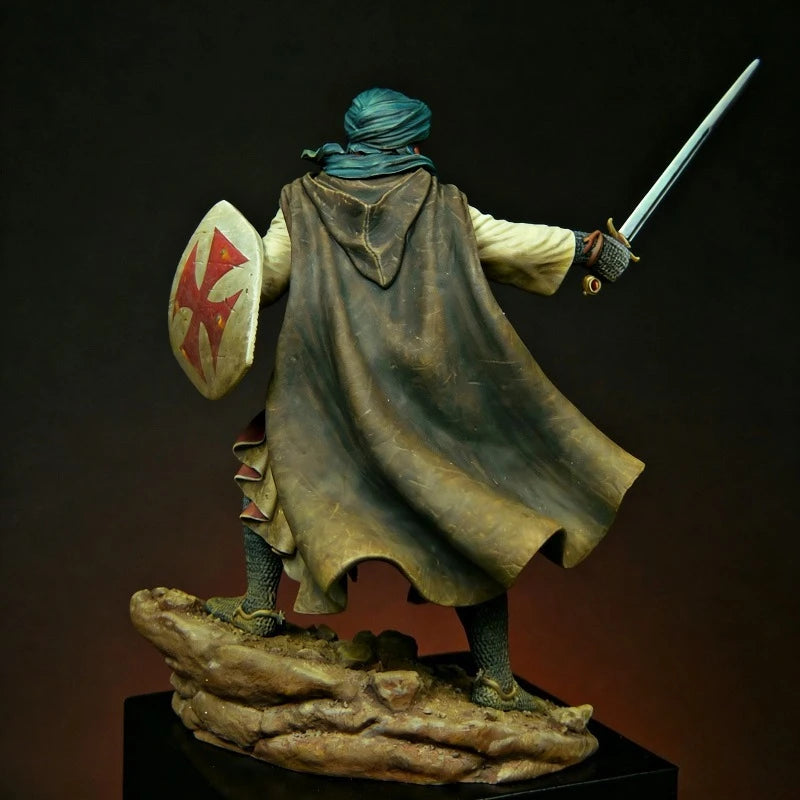 1/24 Scale 75Mm Die-Cast Resin Figure Model Kit Ancient Knight Templar Hobby Miniature Toys Unassembled Unpainted Diorama