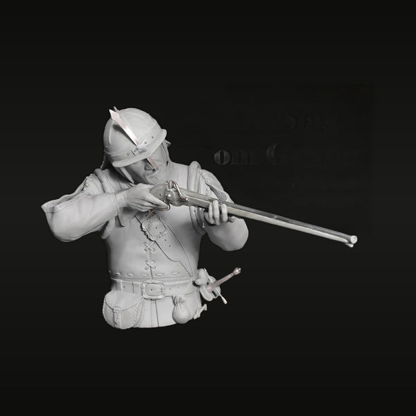 Renaissance European Soldier with Musket 1/10 Resin Bust Kit