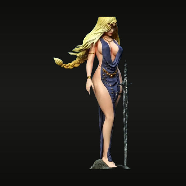Fantasy Female Sorceress with Sword 1/24 Scale Resin Figure Kit