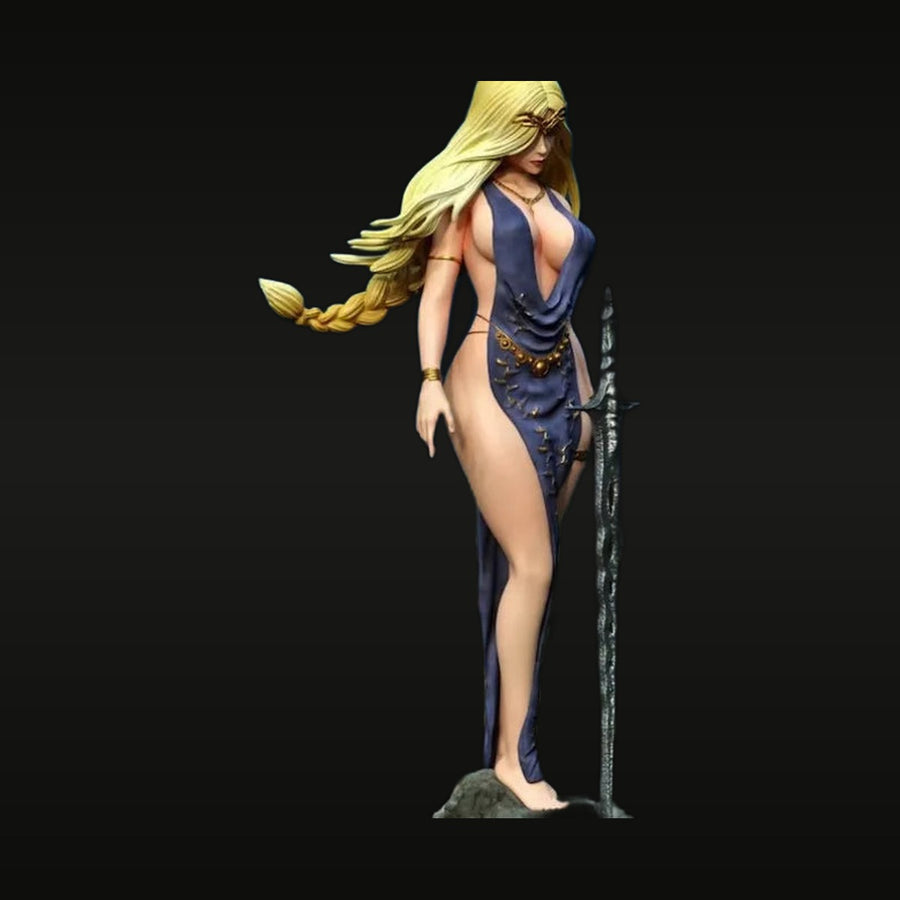 Fantasy Female Sorceress with Sword 1/24 Scale Resin Figure Kit - unpainted resin model kit