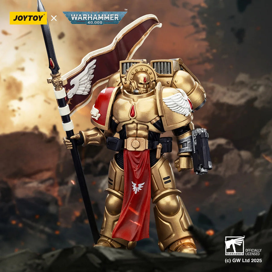 JOYTOY Warhammer 40K 1/18 Scale Blood Angels Sanguinary Guard with Pistol and Encarmine Blade 12.3Cm Action Figure Model Dolls