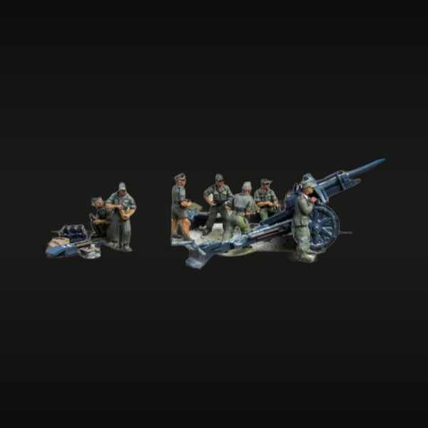 WWII German Afrika Korps Artillery Crew with Field Gun 1/72 Resin Diorama Set