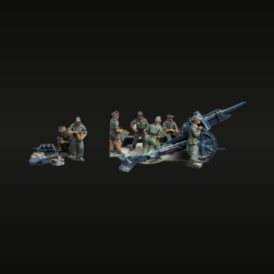 WWII German Afrika Korps Artillery Crew with Field Gun 1/72 Resin Diorama Set - unpainted resin model kit