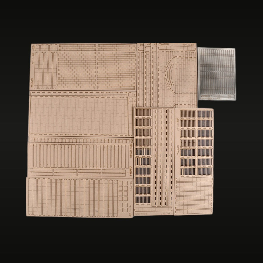 European Stone Buildings Railway Terrain Diorama Kit 1/35 Laser-Cut MDF - unpainted resin model kit