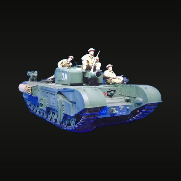 WWII British Churchill Tank with Crew and Infantry 1/35 Resin Diorama Kit
