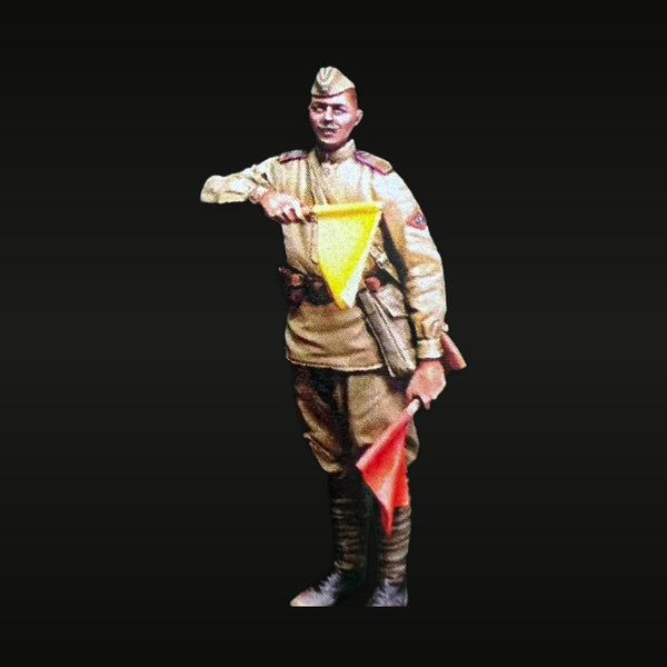 Soviet Traffic Controller with Flags 1/35 Resin Figure Kit