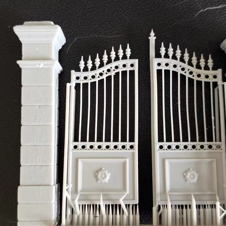 Wrought Iron Gate 02 1/35 Resin 3D Print Kit - resin model view 2