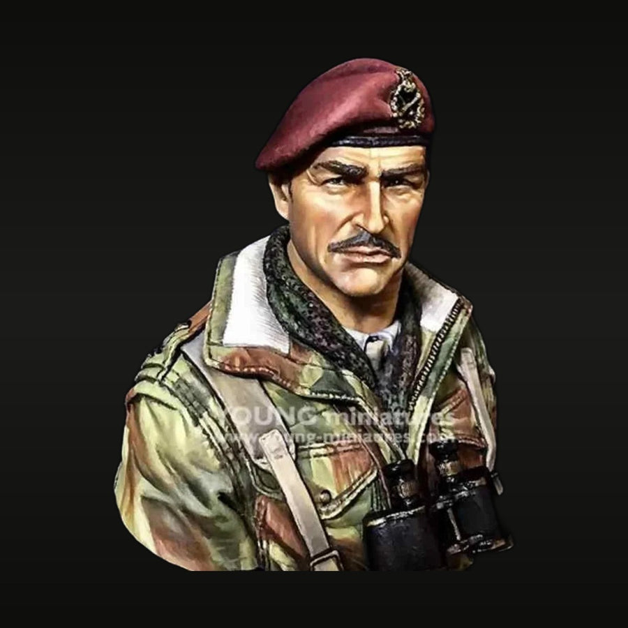British WWII Paratrooper Officer Arnhem 1/10 Resin Bust - unpainted resin model kit