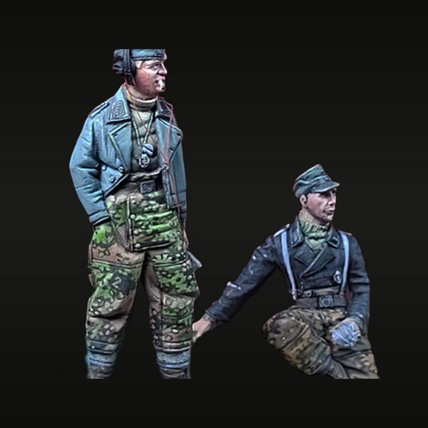 WWII German Panzer Crewmen Standing and Seated 1/35 Resin Figure Set