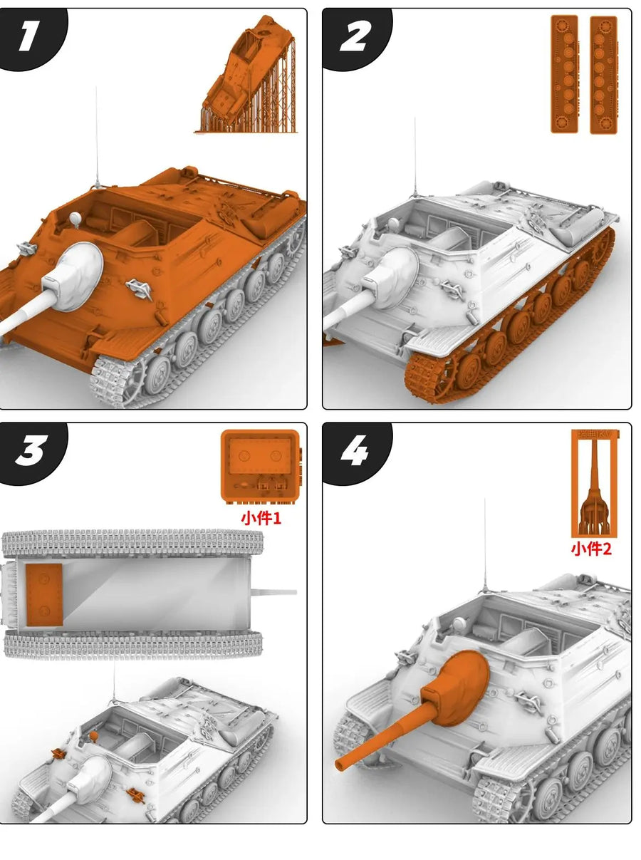 WWII German Jagdpanzer 38 (Hetzer) Tank Destroyer 1/56 Resin Vehicle Kit - resin model view 2