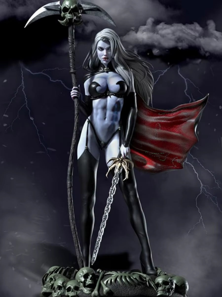LADY DEATH 1/24 75Mm Resin Figure Assembled Model Kit Fantasy Character Miniature Unassembled and Unpainted DIY Toy