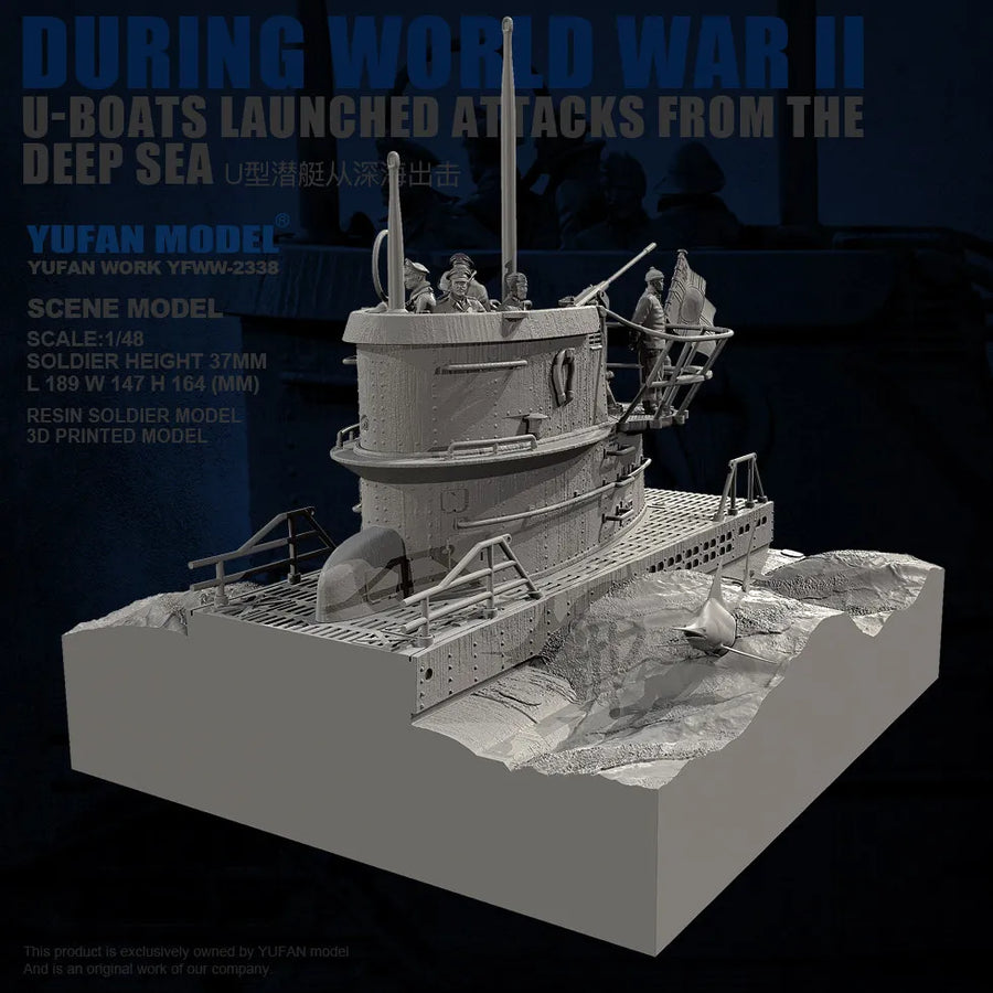 WWII German U-Boat Flak Gun Crew Conning Tower Diorama 1/48 Resin Kit - resin model view 5