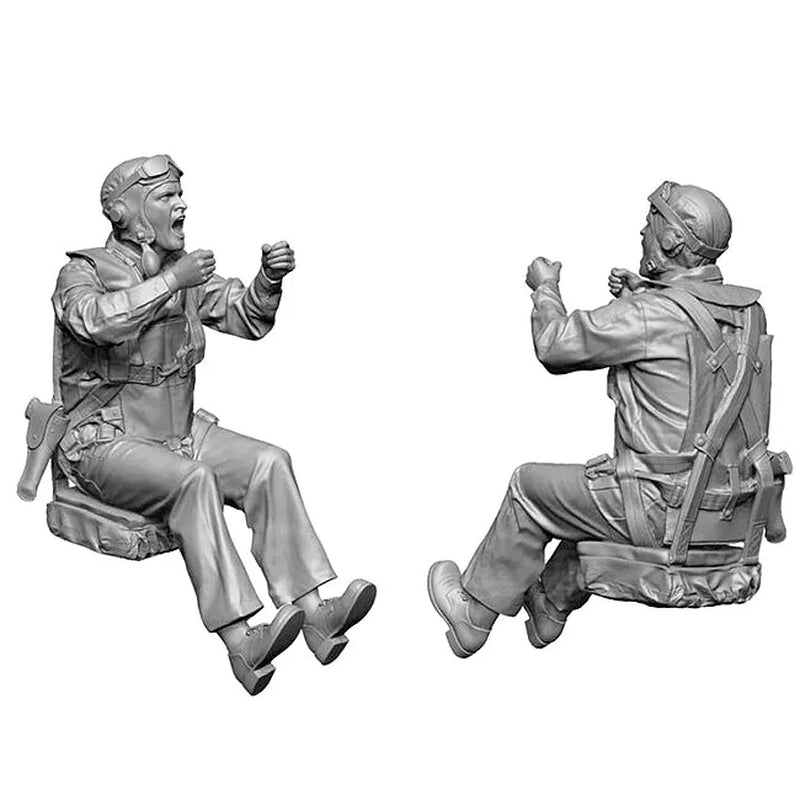 WWII American Paratrooper Jumping Set 1/32 Resin Figure Kit - resin model view 3