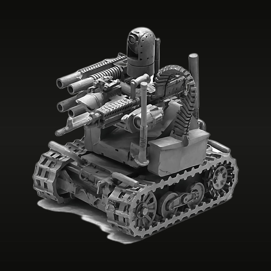 Sci-Fi Armed Combat Robot with Dual Turret 1/35 Resin Vehicle Kit - unpainted resin model kit