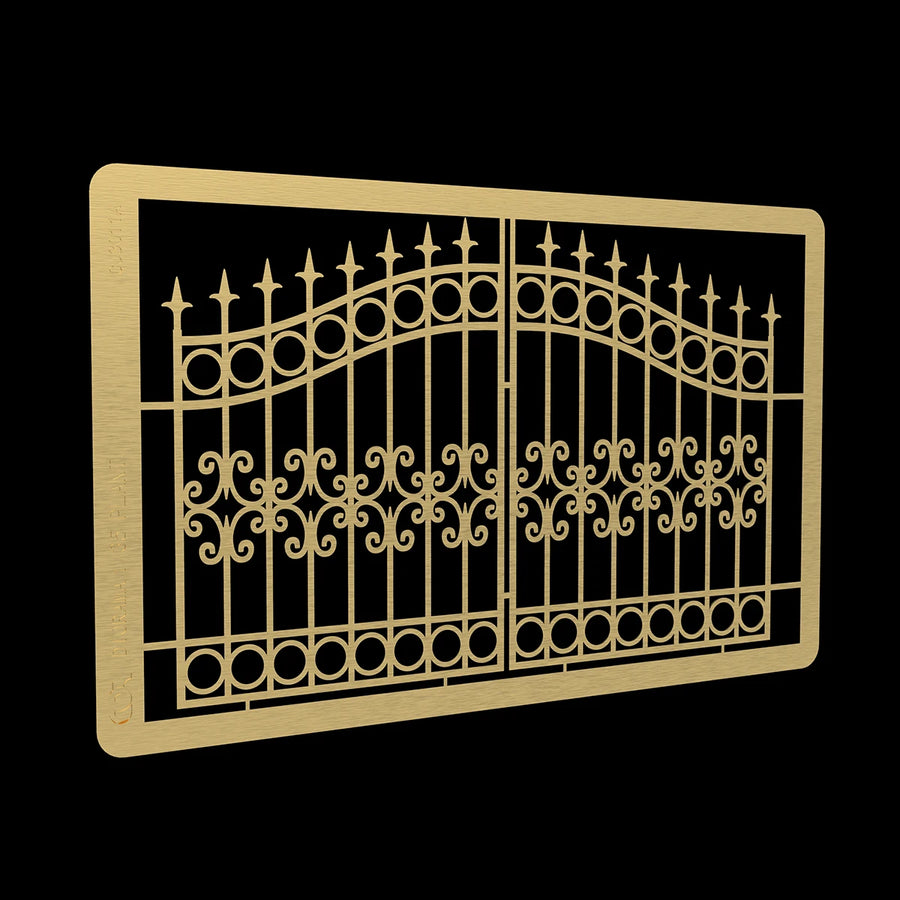Photo Eatch PE Scale Model Kit Building Construction European Style Metal Gate Low Door Sand Table Diorama Models Suits 1/35