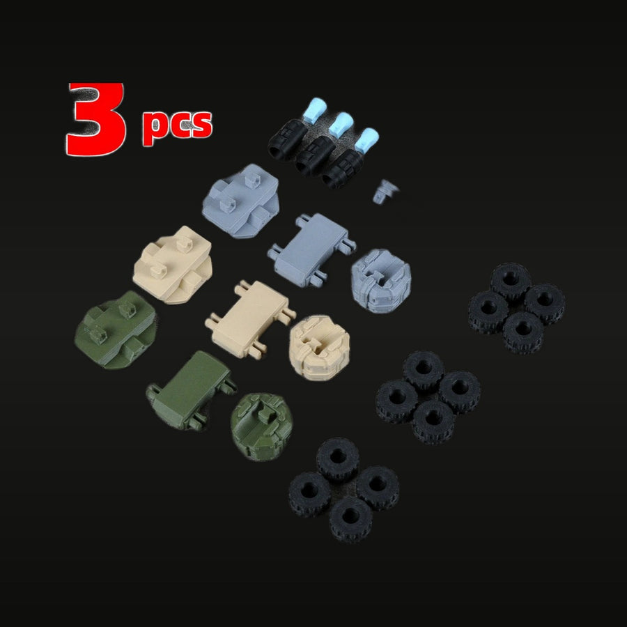 WWII Tank Accessory Parts Set: Turrets, Wheels & Mufflers 1/35 Resin Kit - unpainted resin model kit