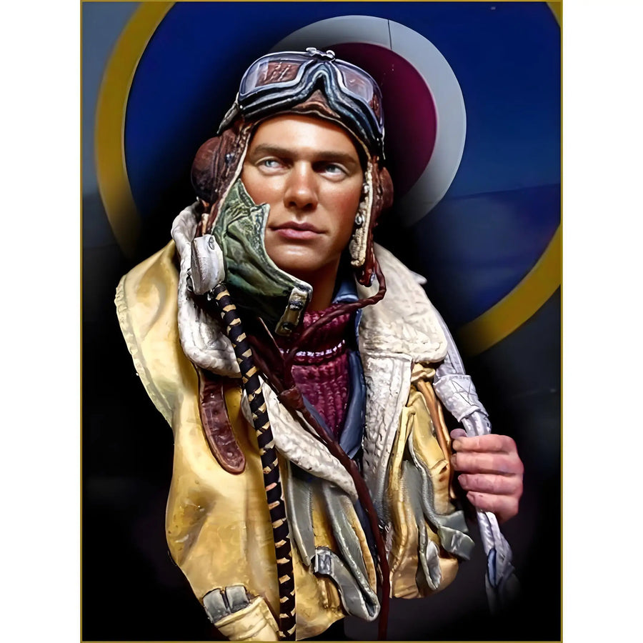 WWII RAF Female Pilot with Mae West Life Jacket 1/10 Resin Bust - resin model view 3