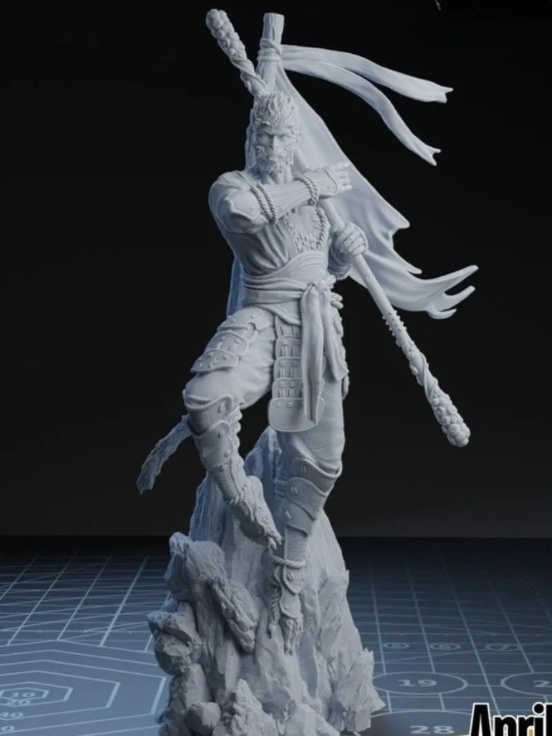 Fantasy Asian Warrior Sun Wukong Monkey King 75mm Resin Bust Kit - resin model view 4