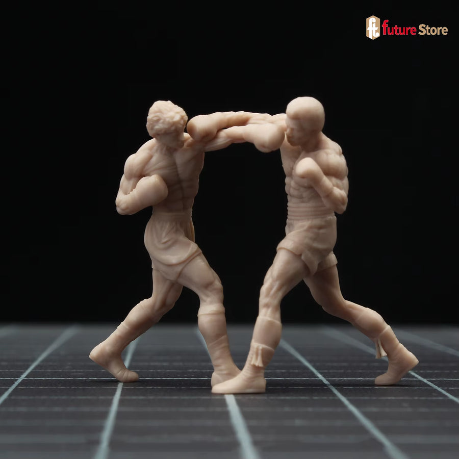 1/64 1/43 Male Boxing Competition Scene Miniatures Figures Diorama Model Mini Dolls Micro Photograph Props Display for Cars Toys