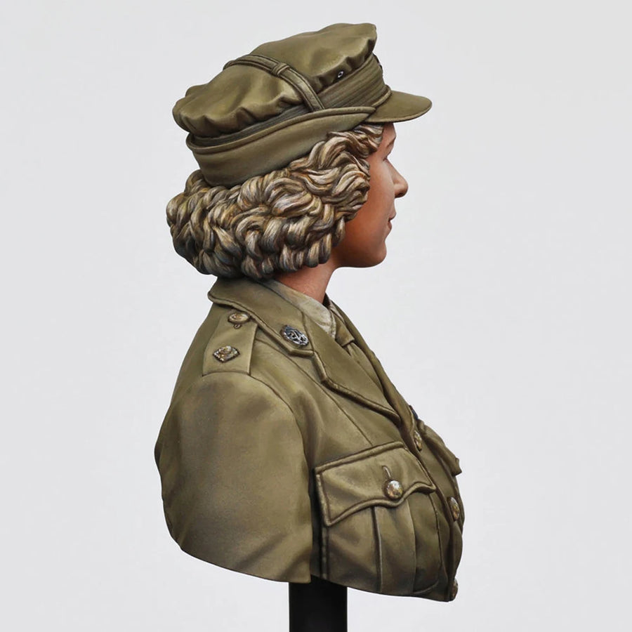 WWII British ATS Female Officer Service Cap 1/10 Resin Bust Kit - resin model view 5