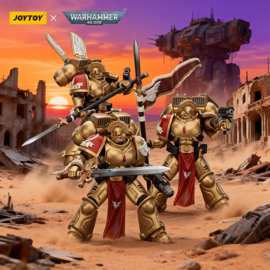 JOYTOY Warhammer 40K 1/18 Scale Blood Angels Sanguinary Guard with Pistol and Encarmine Blade 12.3Cm Action Figure Model Dolls