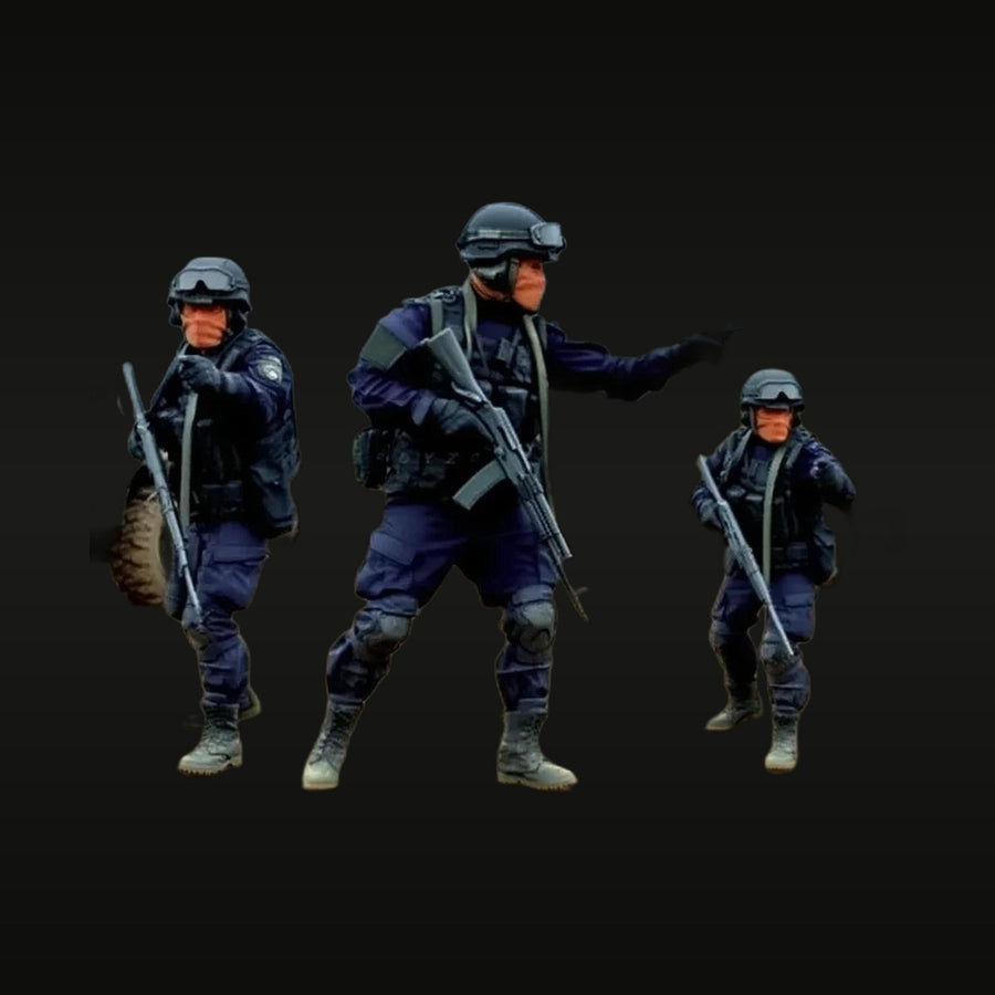 Modern US Tactical Squad 4-Figure Set 1/35 Resin Kit - unpainted resin model kit