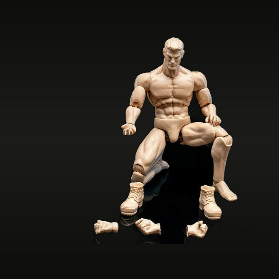 Muscular Male Action Hero 1/12 Scale Resin Articulated Figure Body - unpainted resin model kit