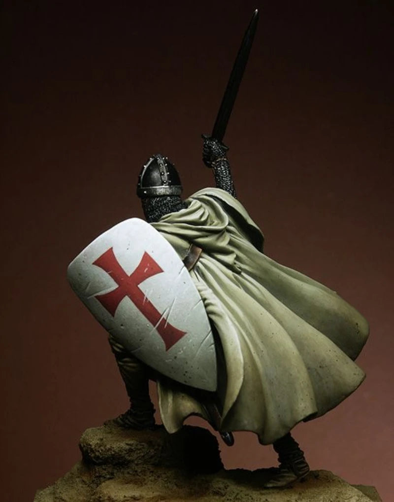 Medieval Female Crusader Knight Bust with Flowing Veil 1/24 Resin Kit - resin model view 4
