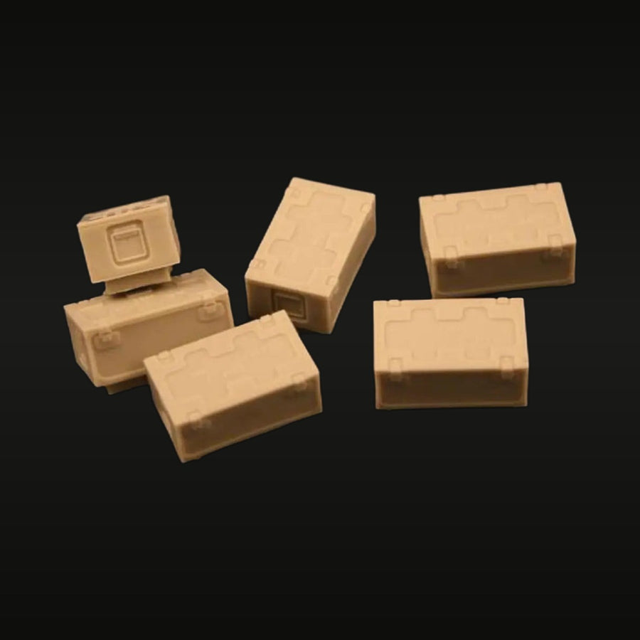 1/35 Small Ammunition Boxes — 6 Pieces (Resin Terrain) - unpainted resin model kit