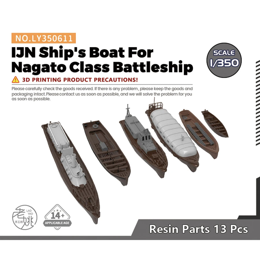 WWII Japanese Nagato-Class Battleship Fleet Set 1/700 Resin Ship Kit - resin model view 5