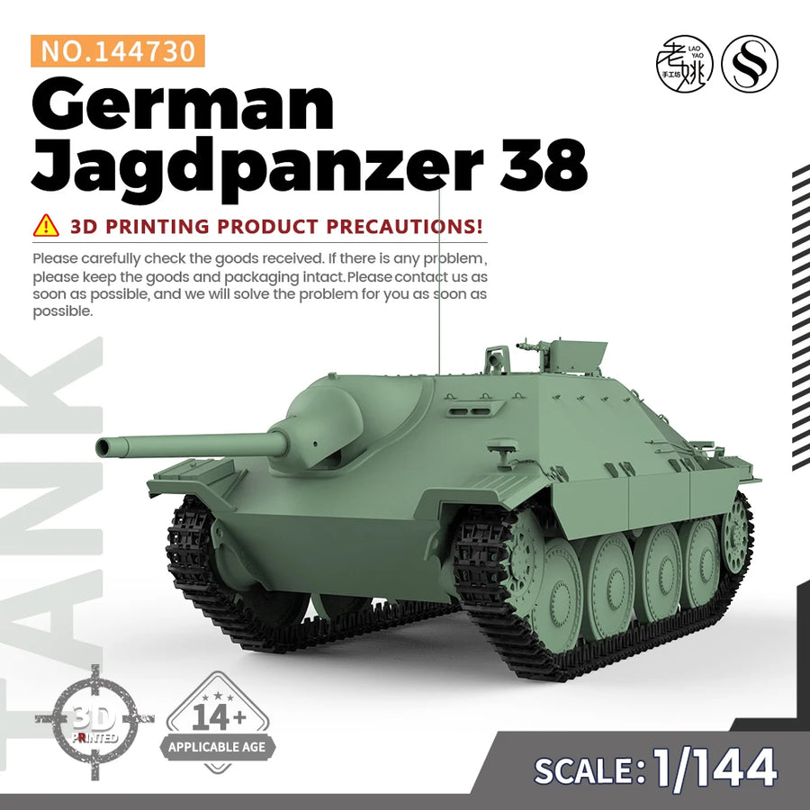 1/144 1/200 1/350 1/700  SS730 Military Model Kit German Jagdpanzer 38 Miniature Static War Games