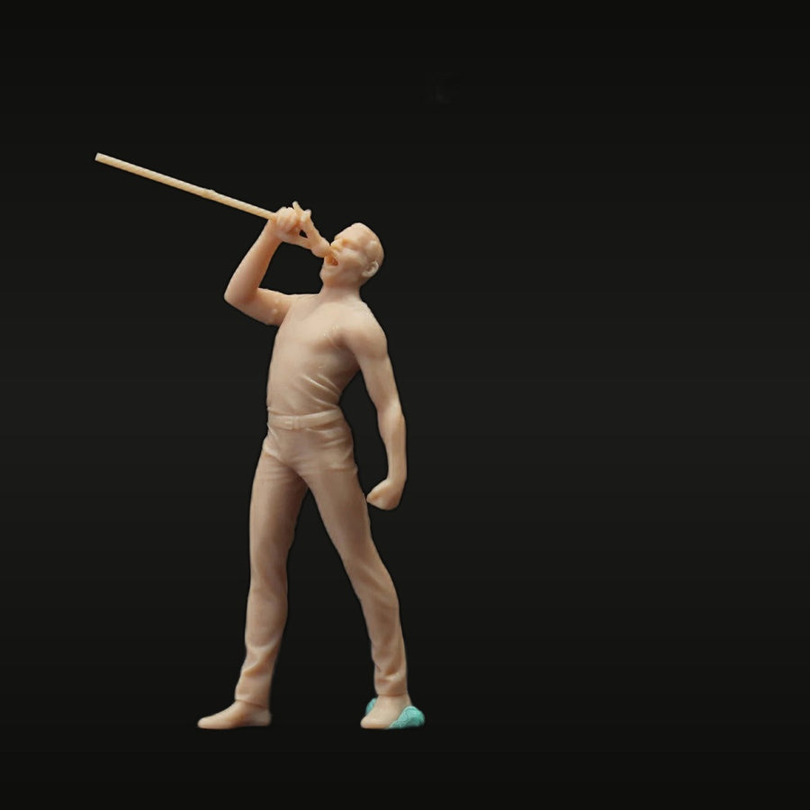 Fantasy Male Warrior with Staff 1/64 Resin Figure Kit - unpainted resin model kit
