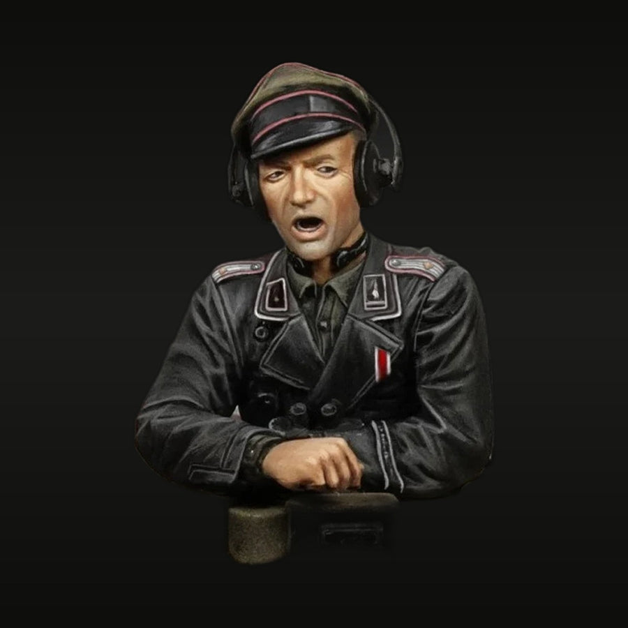 WWII German SS Panzer Officer Bust with Headset 1/35 Resin Kit - unpainted resin model kit