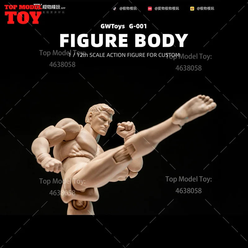 Gwtoys G001 1/12 Scale Male Super Flexible Articulated Muscular Seamless Body 16Cm Strong Soldier 6