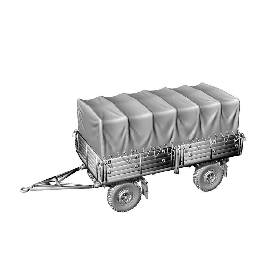 Garage Trailer with Canvas Cover 1/220 Resin Model Kit - resin model view 2