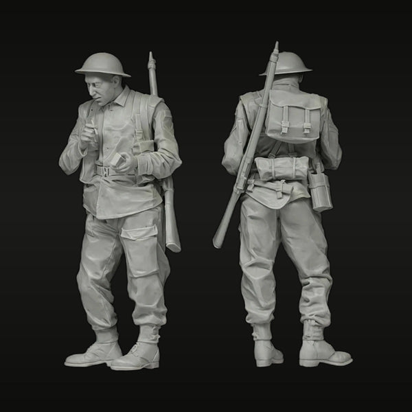 WWII British Infantryman with Lee-Enfield 1944 1/35 Resin Figure Kit
