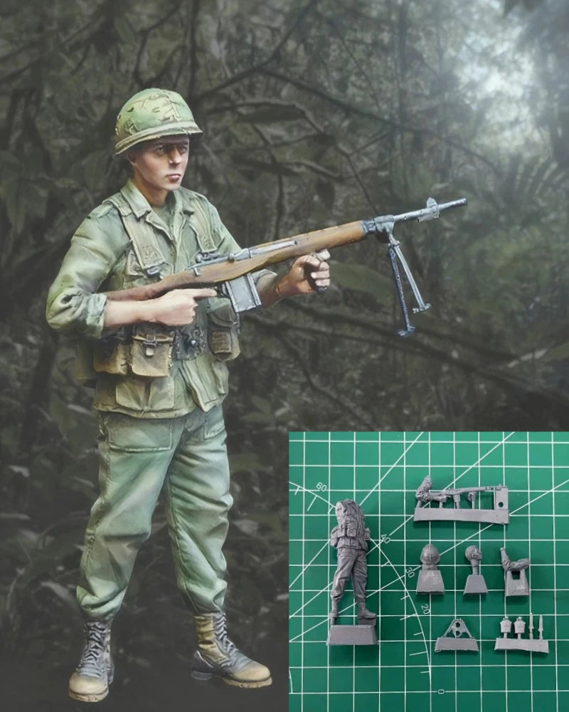 Vietnam Era US Army Automatic Rifleman with BAR/M14 1/35 Resin Figure Kit - resin model view 3