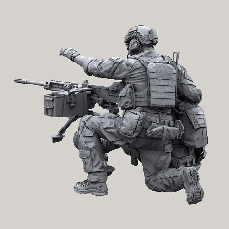 Modern Military Sniper Team Bolt-Action Rifle & Spotter 1/35 Resin Figure Set Kit - resin model view 5