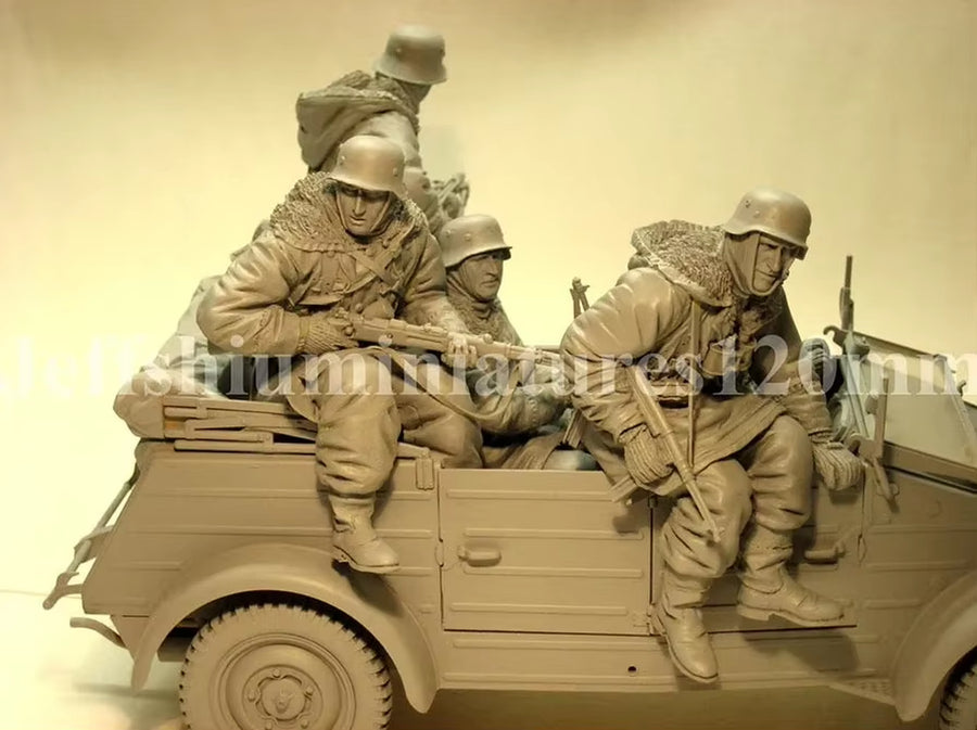 WWII German Infantry Machine Gun Team 5-Figure Set 54mm Resin Kit - resin model view 3