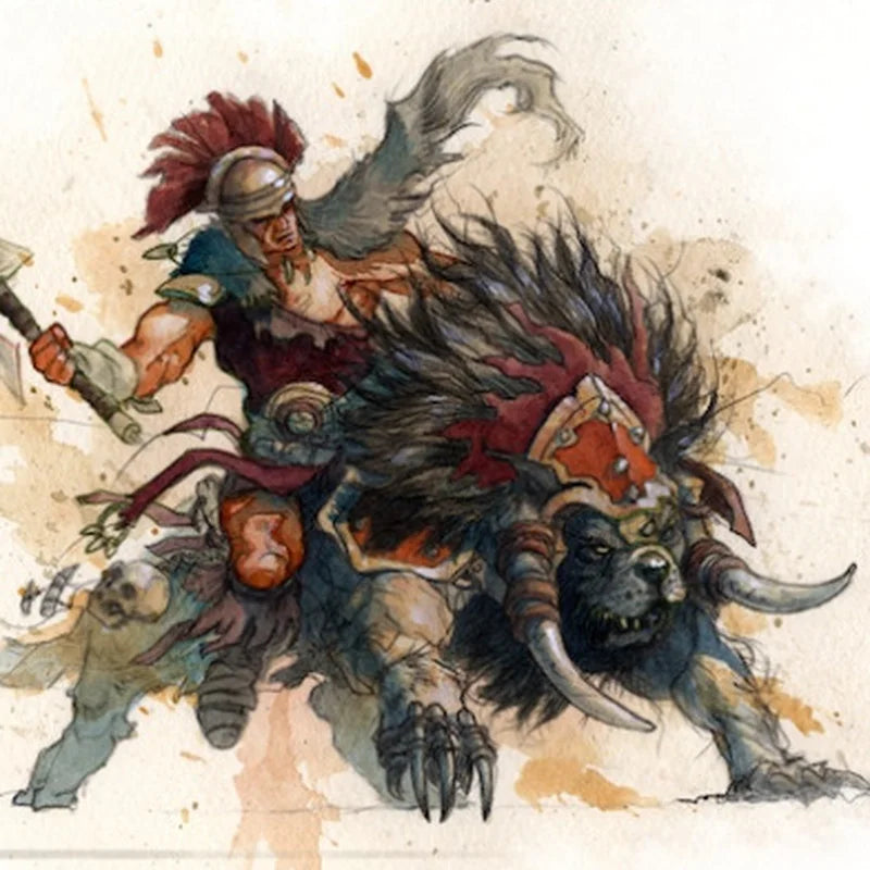 1/24 Scale Resin Figure Model Kit GK Toy Flamma on Hellhound Fantasy Warrior Battle Unassembled and Unpainted Diorama Miniature