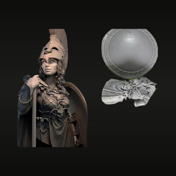 Ancient Greek Female Warrior Corinthian Helmet 1/10 Resin Bust Kit