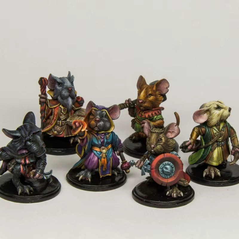 Fantasy Rodent Warriors Set 4-Figure 28mm Resin Kit - resin model view 2
