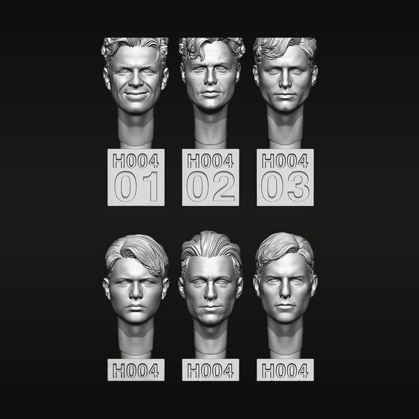 WWII Male Soldier Head Busts Variant Set 1/35 Resin Kit H004