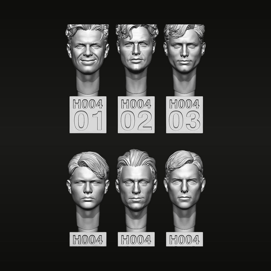 WWII Male Soldier Head Busts Variant Set 1/35 Resin Kit H004 - unpainted resin model kit