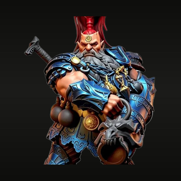 Fantasy Dwarf Warrior King Bust with Axe 65mm Resin Kit