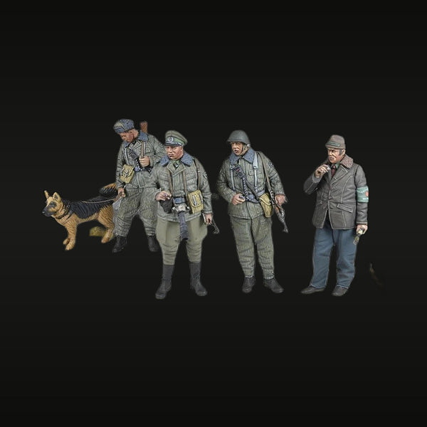 WWII German Wehrmacht Soldiers with Dog Handler 1/35 Resin Figure Kit