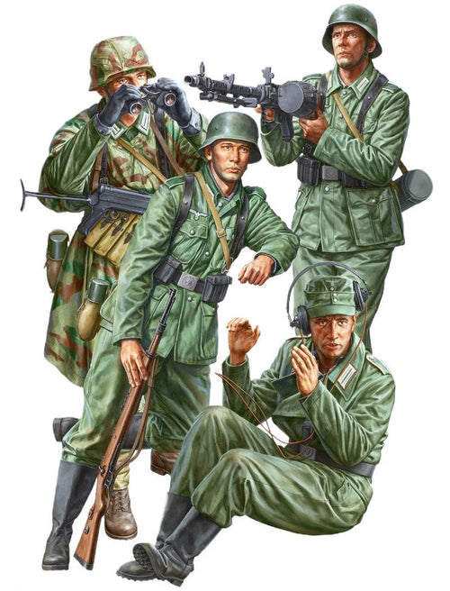 WWII German Wehrmacht Squad 4-Figure Set 1/16 Resin Kit