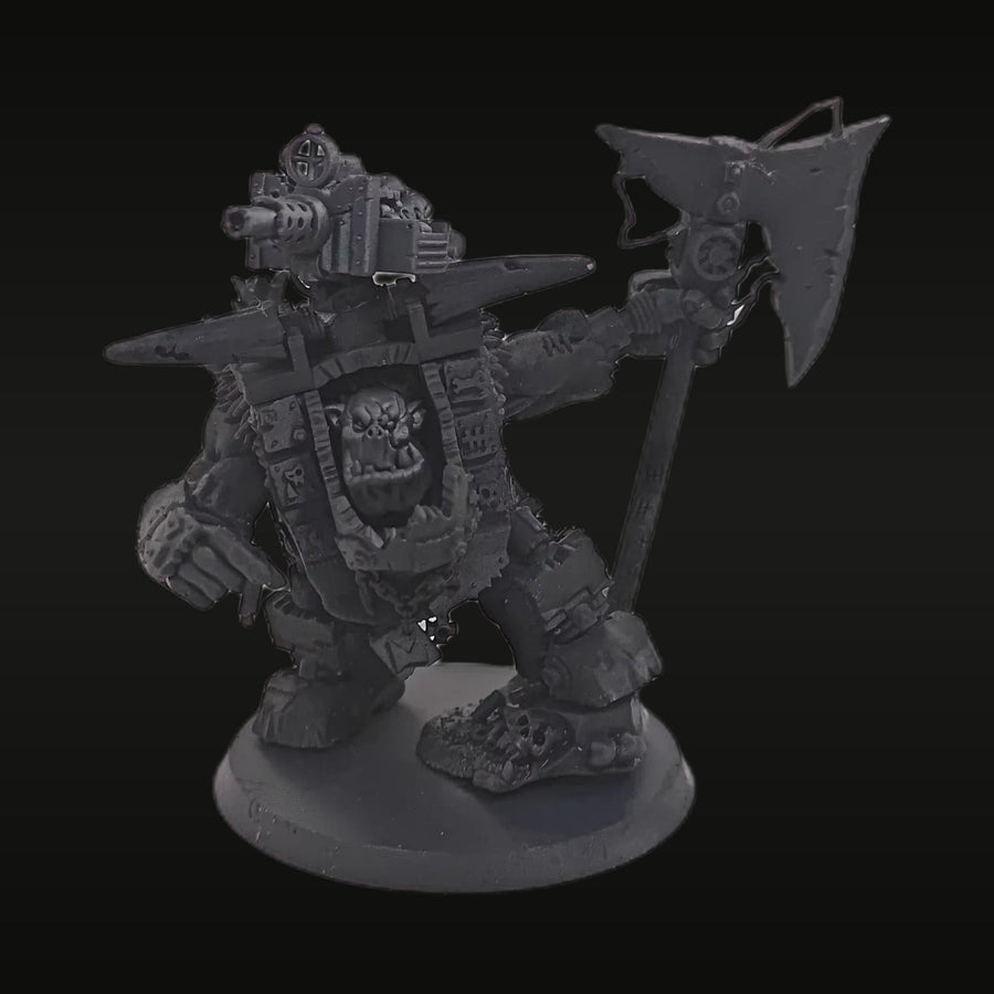 Fantasy Orc Warrior with Axe Heavy Armor 32mm Resin Figure Kit - unpainted resin model kit